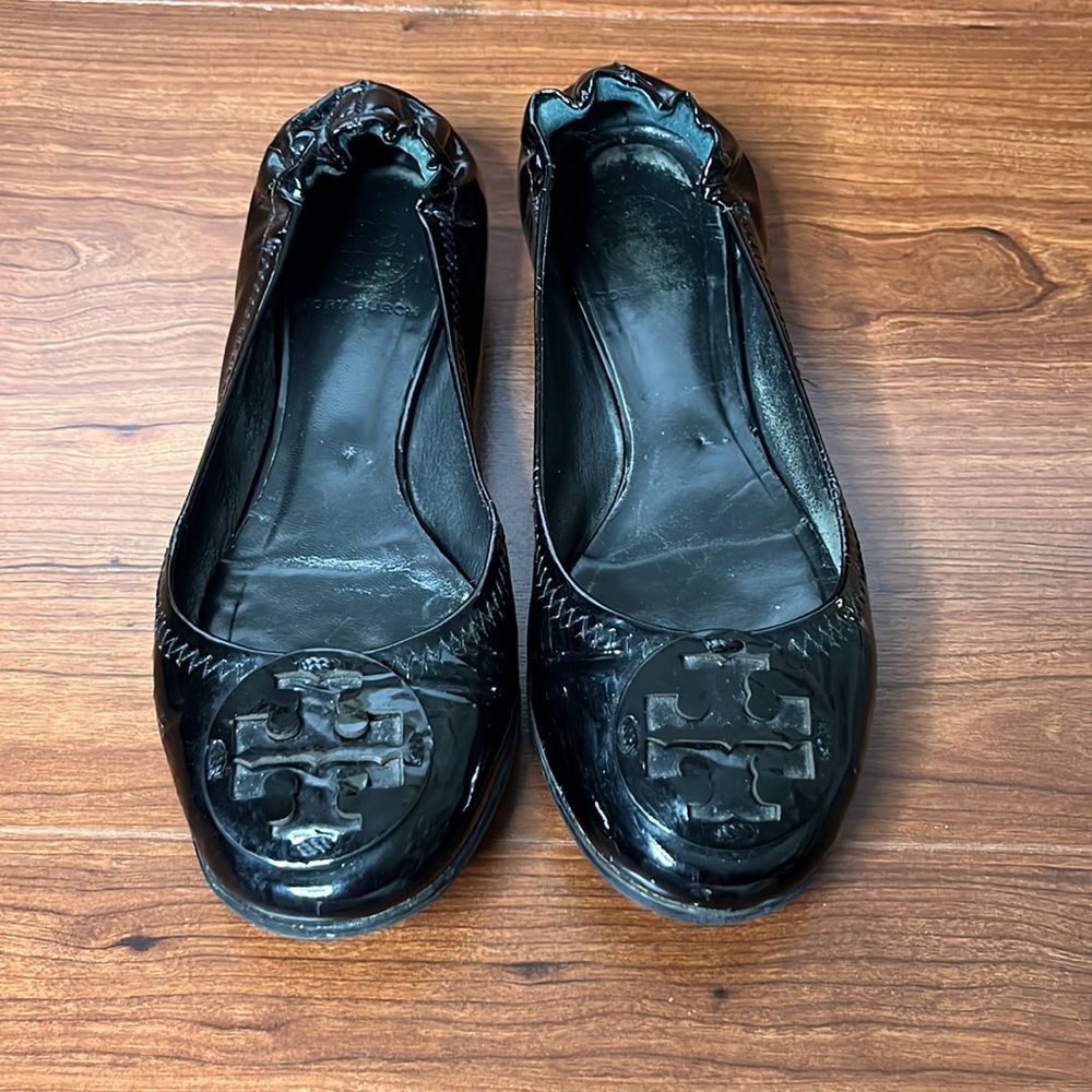 Tory Burch Ballet Black Patent Leather Flats